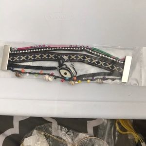 Evil eye multi strand festival bracelet